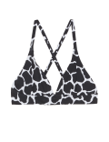 Printed Plunge V-Neck Bikini Top