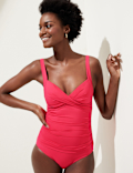 360 Tummy Control Padded Ruched Plunge Swimsuit