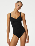 360 Tummy Control Padded Ruched Plunge Swimsuit