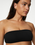 Ribbed Padded Square Neck Bikini Top