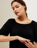 Bardot Short Sleeve Knee Length Dress