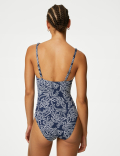 Printed Padded U-Wire Plunge Swimsuit