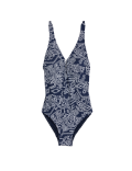 Printed Padded U-Wire Plunge Swimsuit