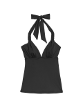 Tummy Control Plunge Halterneck Tankini Top