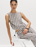 Linen Rich Gingham Vest Top