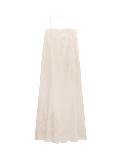 Bandeau Embroidered Dress With Linen