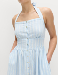 Linen Rich Halterneck Maxi Dress
