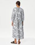 Pure Cotton Printed Midi Kaftan Dress