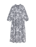 Pure Cotton Printed Midi Kaftan Dress