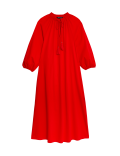 Pure Cotton Tie Front Beach Cover Up Kaftan
