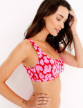 Animal Print Scoop Neck Bikini Top