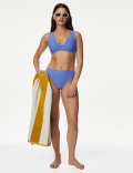 Neoprene Padded Scallop Plunge Bikini Top