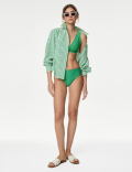 Neoprene Scallop High Leg Bikini Bottoms