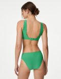 Neoprene Scallop High Leg Bikini Bottoms