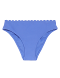Neoprene Scallop High Leg Bikini Bottoms