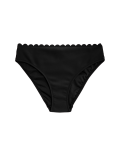 Neoprene Scallop High Leg Bikini Bottoms