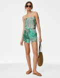 Jersey Printed Drawstring Playsuit