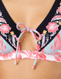 Floral Print Non Wired Plunge Bikini Top
