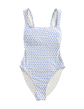 Printed Padded Wide Strap Square Neck Swimsuit