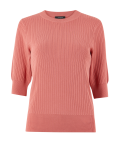 Ribbed Round Neck Knitted Top