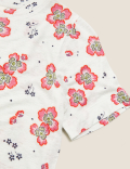 Linen Floral Crew Neck T-Shirt