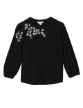 Pure Cotton Embroidered 3/4 Sleeve Top