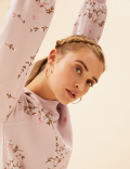 Pure Cotton Floral Embroidered Sweatshirt