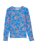 Modal Rich Printed Round Neck Fitted Top