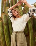 Pure Cotton Embroidered Top