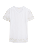 Pure Cotton Embroidered Crew Neck T-Shirt