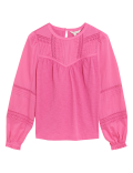 Jersey Round Neck Long Sleeve Top