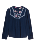 Pure Cotton Floral Long Sleeve Top