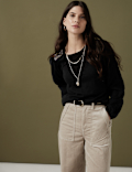 Pure Cotton Embroidered Long Sleeve Top
