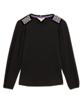 Pure Cotton Embroidered Long Sleeve Top