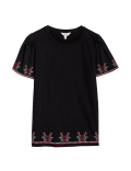 Pure Cotton Embroidered T-Shirt
