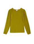 Pointelle Shirred Top