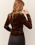 Velvet High Neck Top