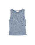 Cotton Rich Jersey Ribbed Embellished Vest