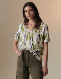Linen Blend Printed T-Shirt