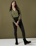 Floral Notch Neck Popover Blouse