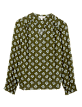 Floral Notch Neck Popover Blouse