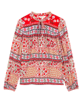 Floral Tie Neck Blouse