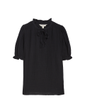 Pure Cotton Textured Notch Neck Blouse