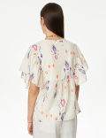 Pure Cotton Printed Notch Neck Blouse