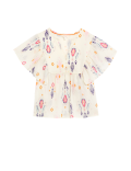 Pure Cotton Printed Notch Neck Blouse