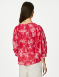 Pure Cotton Printed Notch Neck Blouse
