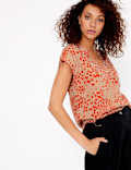 Pure Cotton V-Neck Pintuck Blouse