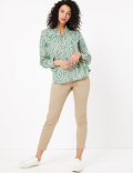 Pure Cotton Printed High Neck Blouse