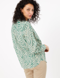 Pure Cotton Printed High Neck Blouse