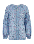 Pure Cotton Printed Blouson Sleeve Blouse